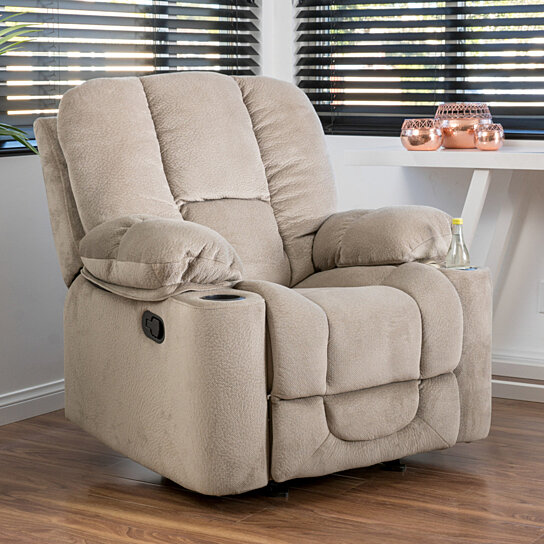 Raymond Fabric Glider Recliner Club Chair
